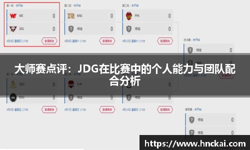 大师赛点评：JDG在比赛中的个人能力与团队配合分析